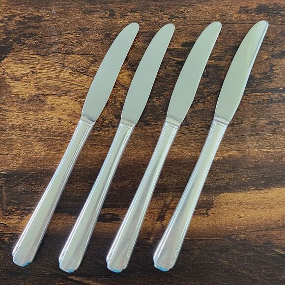 Oneida ELAINE Hollow Grill Knife Set 4 Flatware Silverware Cutlery Vintage - Picture 3 of 6